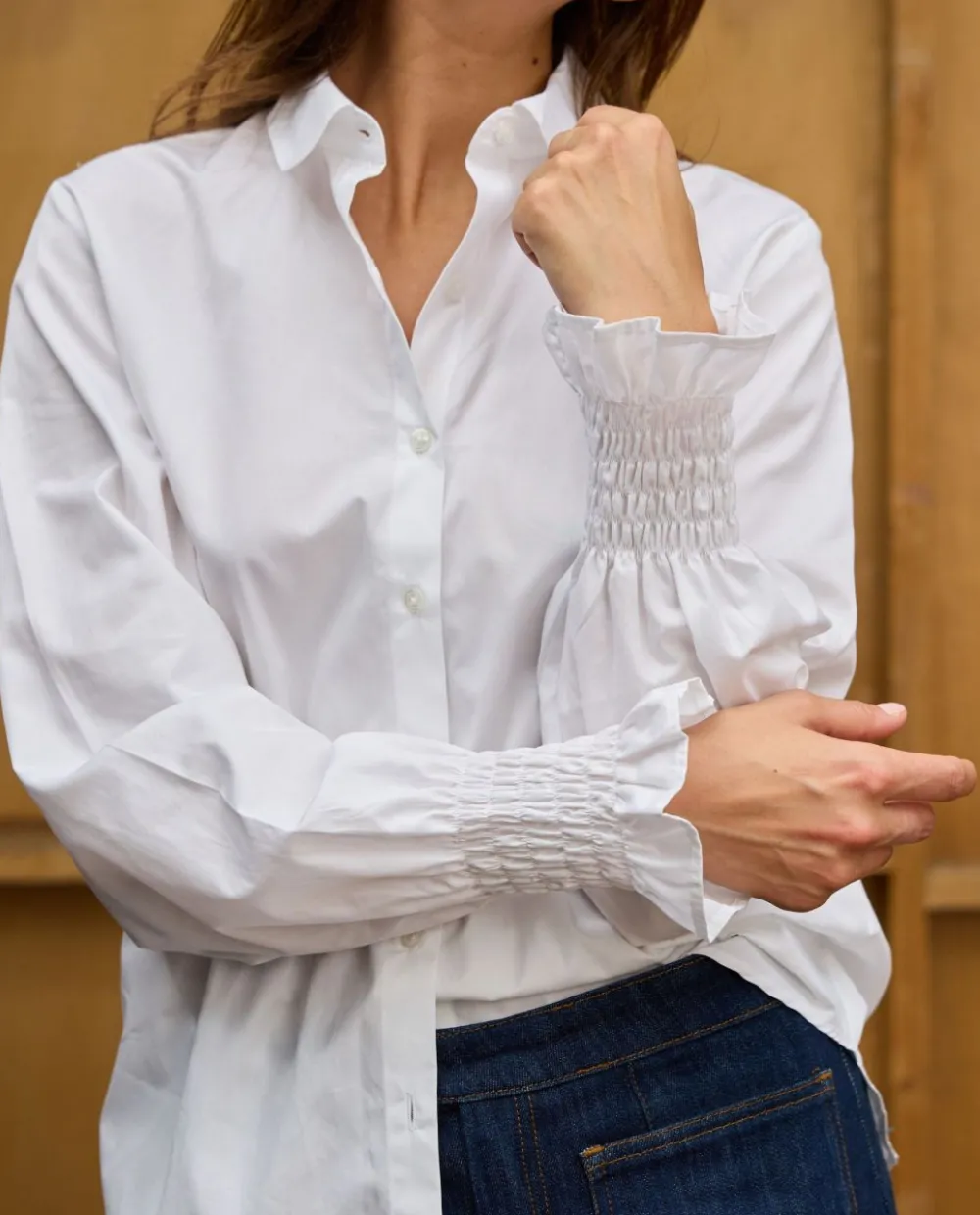 blouse_poignets_smocks_blanc_3.webp Acanthe Blouse poignets smockés Blanc Fashion