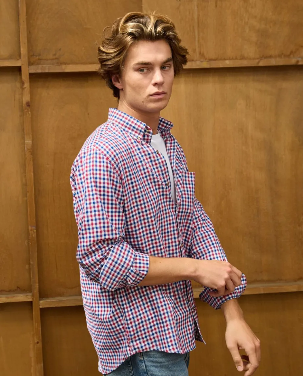 chemise_flanelle_col_boutonn_vichy_bleurouge_3.webp Acanthe Chemise flanelle col boutonné vichy bleu/rouge vichybleu/rouge Best