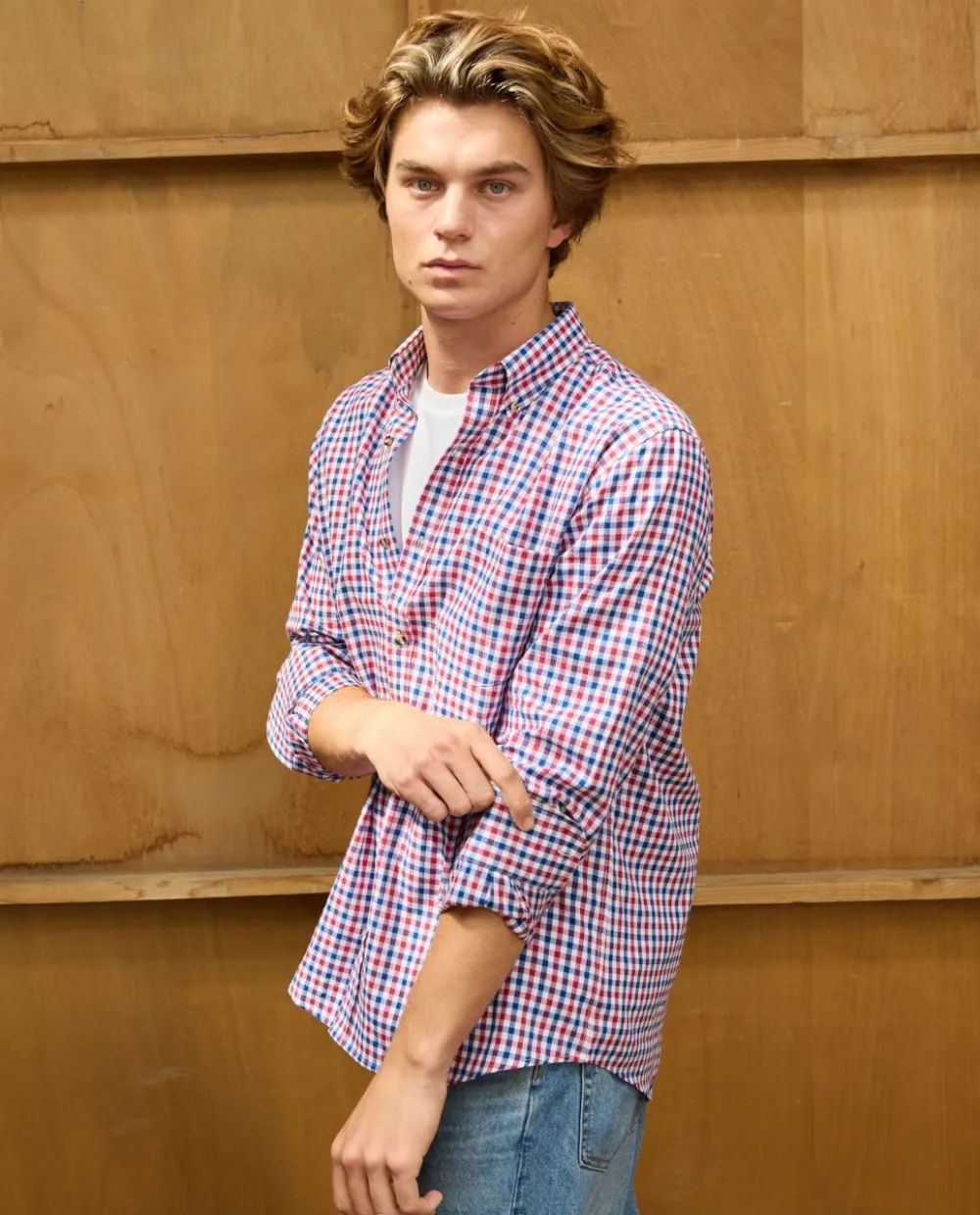 chemise_flanelle_col_boutonn_vichy_bleurouge_4.webp Acanthe Chemise flanelle col boutonné vichy bleu/rouge vichybleu/rouge Best