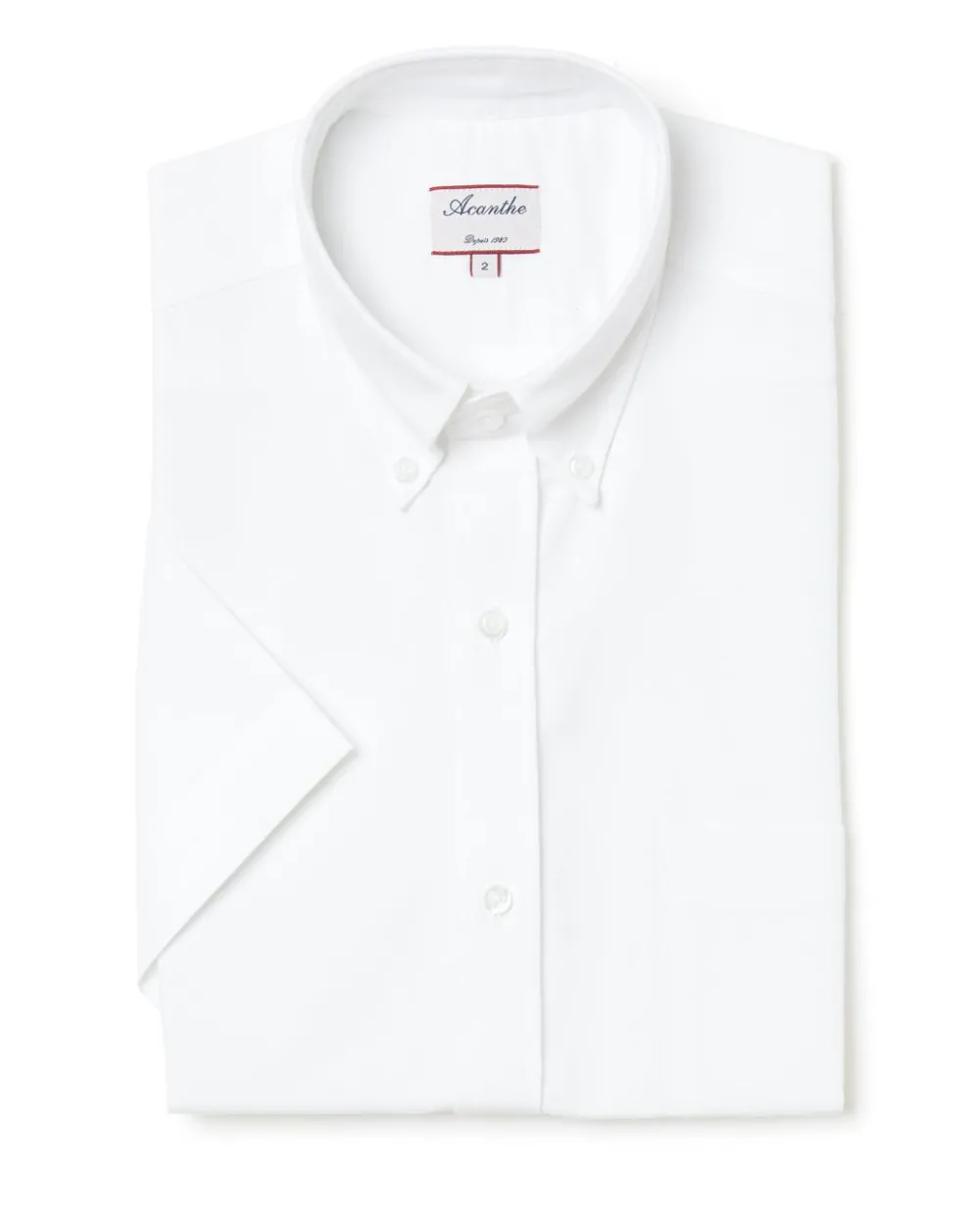 Acanthe Chemise regular col boutonné oxford blanc manche courte OxfordblancN13 Shop