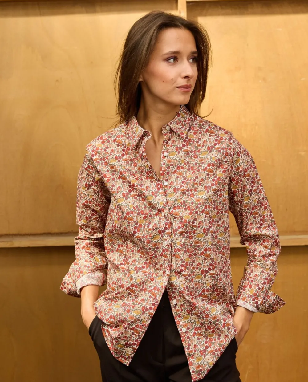 Acanthe Chemisier classique pli rond en tissu Liberty Poppy Forest LibertyPoppyForest Best