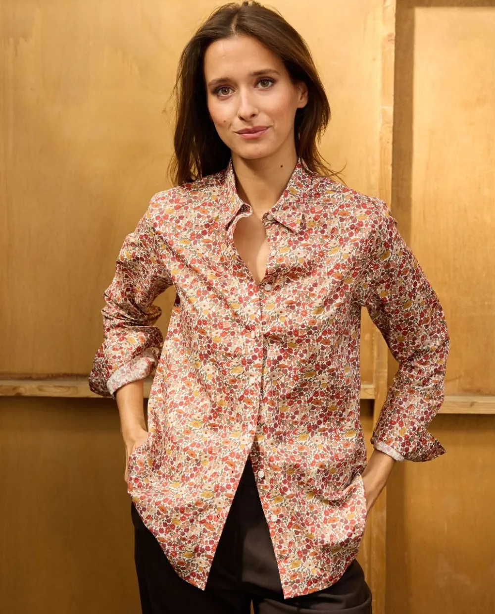 Acanthe Chemisier classique pli rond en tissu Liberty Poppy Forest LibertyPoppyForest Best