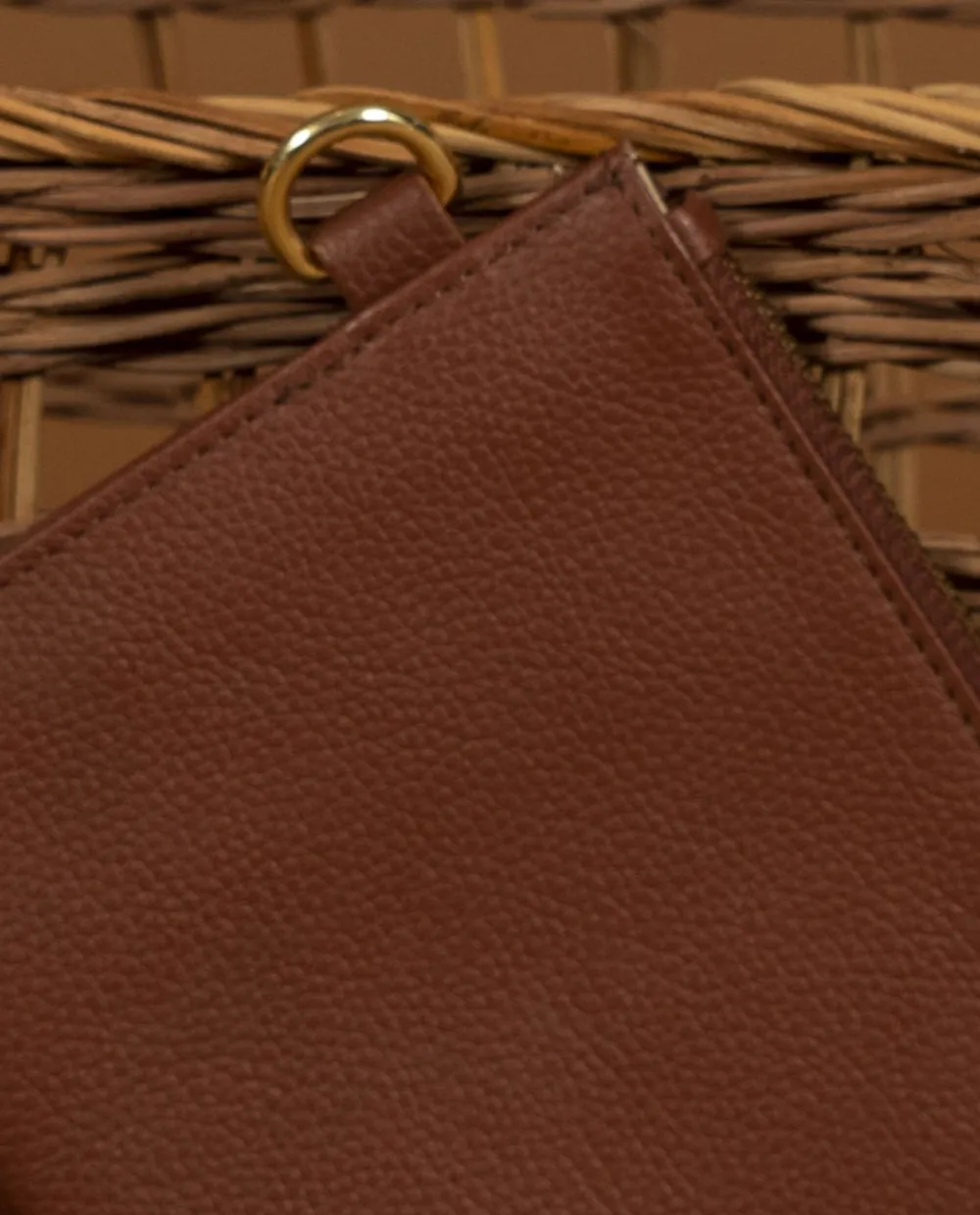 Acanthe Pochette cuir Marron Shop