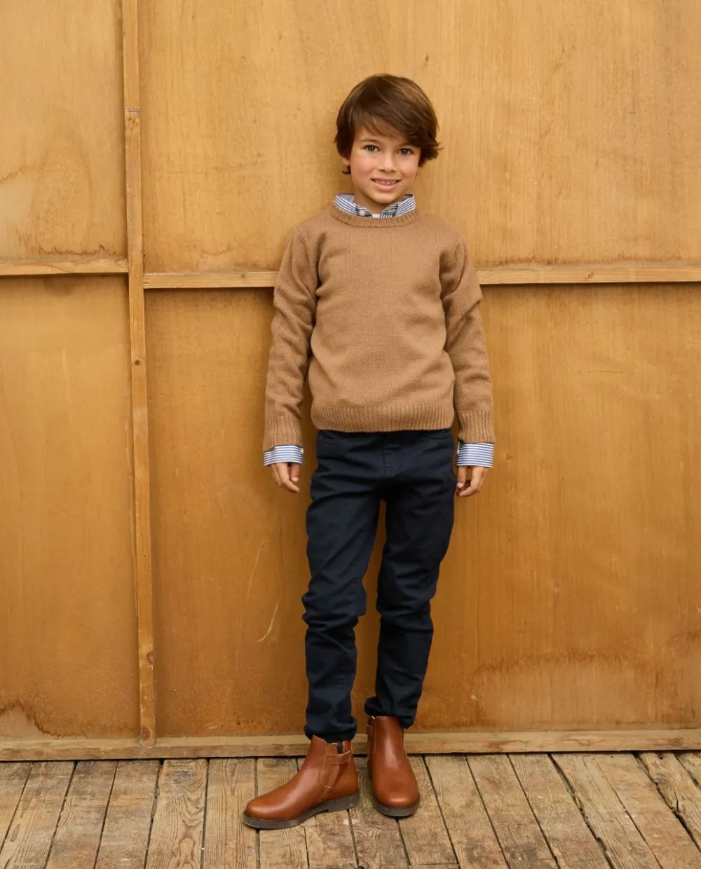 Acanthe Pull col rond 100% lambswool camel Clearance