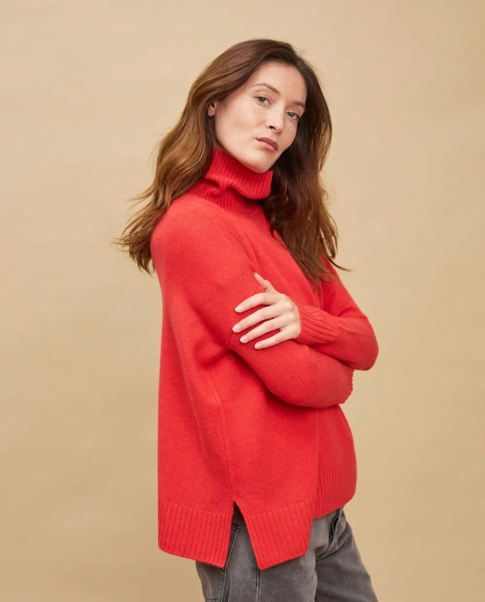 pull_col_roul_ample_orange__cachemire_2.webp Acanthe Pull col roulé ample 100% cachemire Orange Best Sale