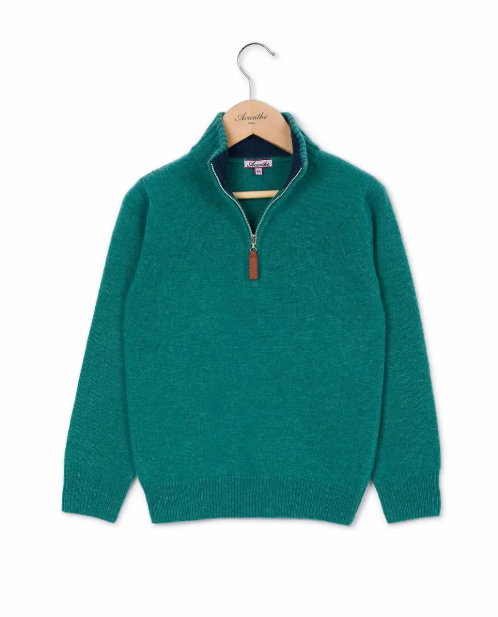pull_col_zipp_vert__lambswool_2.webp Acanthe Pull col zippé 100% lambswool Vert Shop